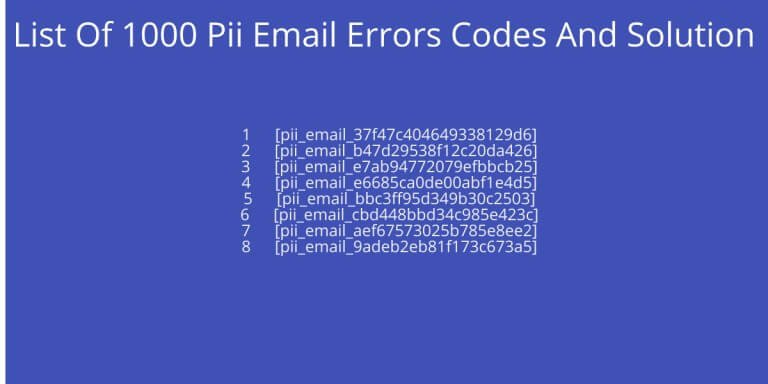 List of 1000 Pii email errors codes and solution