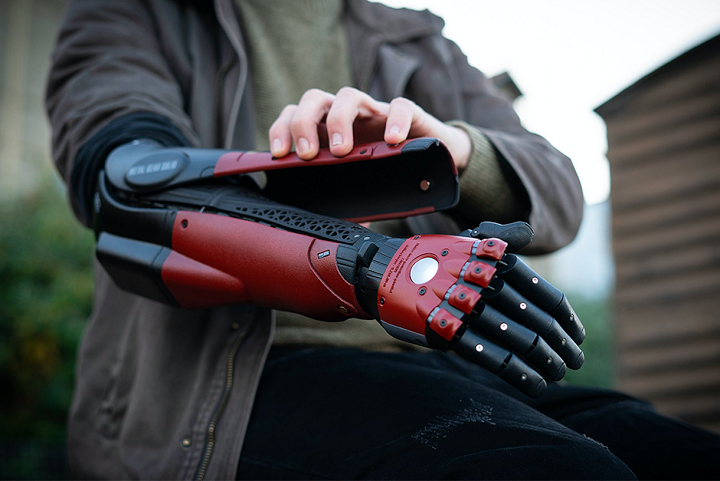 3D printed bionic prosthetic arm by Open Bionics and Konami