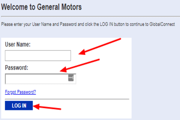 GM Global Connect Login Process