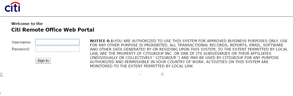 Citi Login Remote Office Login Help