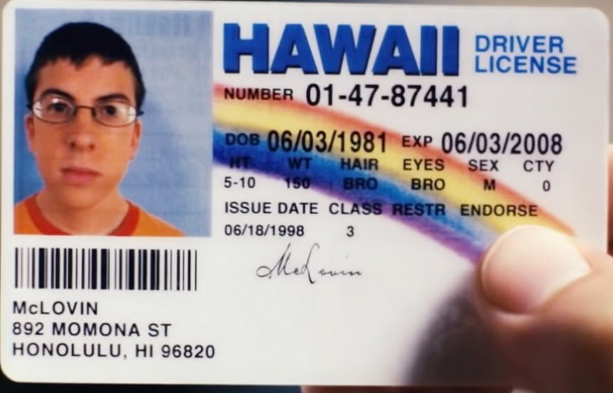 mclovin driver's license