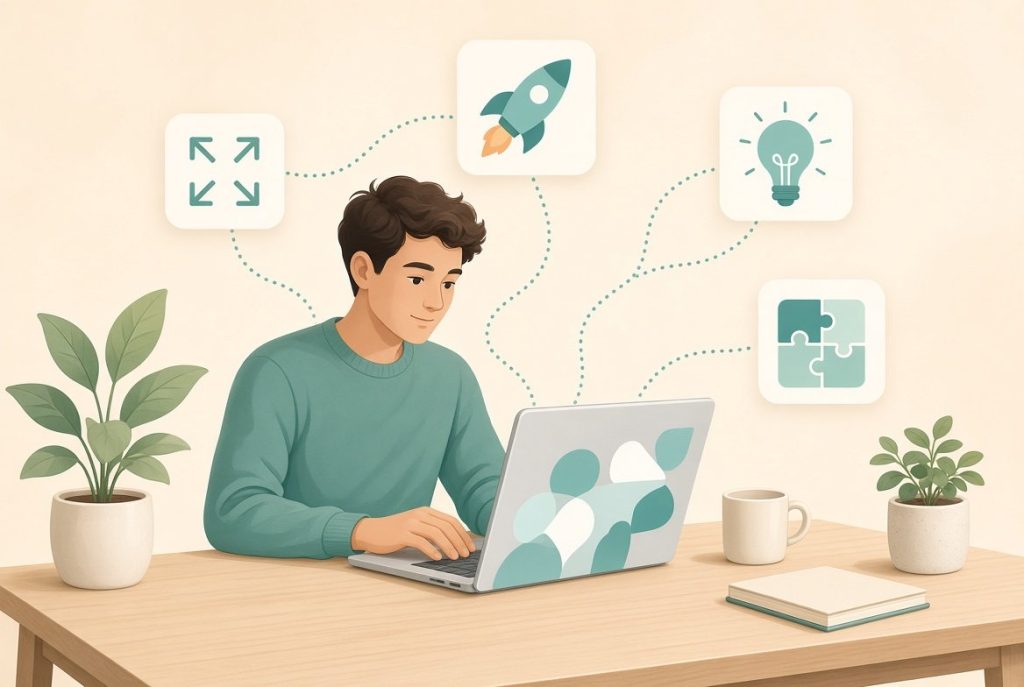 Freelancer working on a laptop, building a career outside freelance platforms
